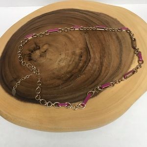 Coldwater Creek Gold Tone & Enamel Chain Link Belt